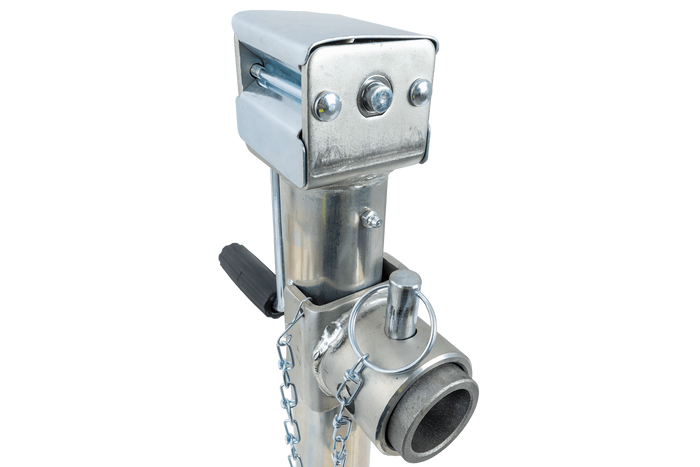 Uttrekkbar støtte med UNITRAILER TJ5002+TJ5002A adapter for 1300 kg flatbed-tilhenger 560–940 mm