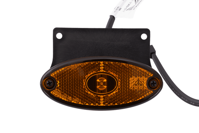 Sett med to ASPÖCK FLATPOINT II LED-markeringslamper, oransje, universal, med brakett