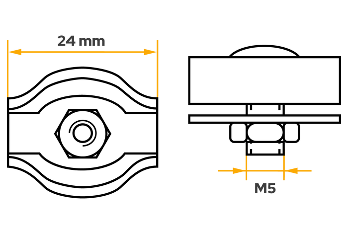Enkelt sadeltauklemme DROMET ZLS1.5 tauklemme 5mm