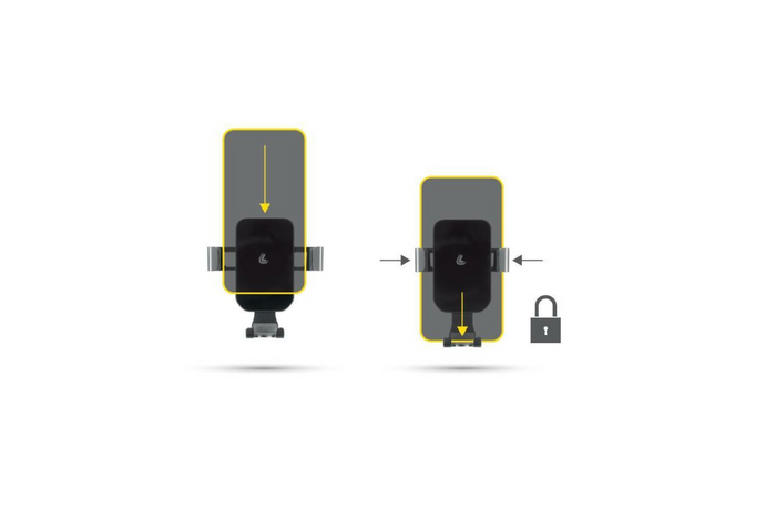 Graviton LAMP telefonholder for luftventilen