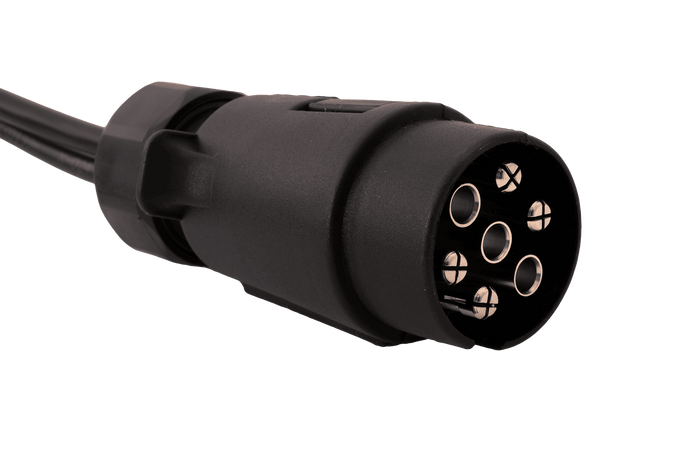ASPÖCK 58-1022-087 elektrisk installasjon tilhengerledning 4,5 m 7PIN-plugg bajonetter 2x5PIN