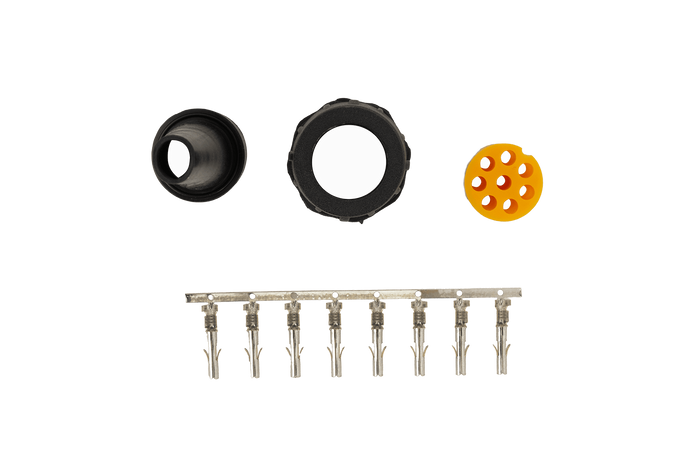 MANTES 8-PIN-kontakt, gul venstre bajonett