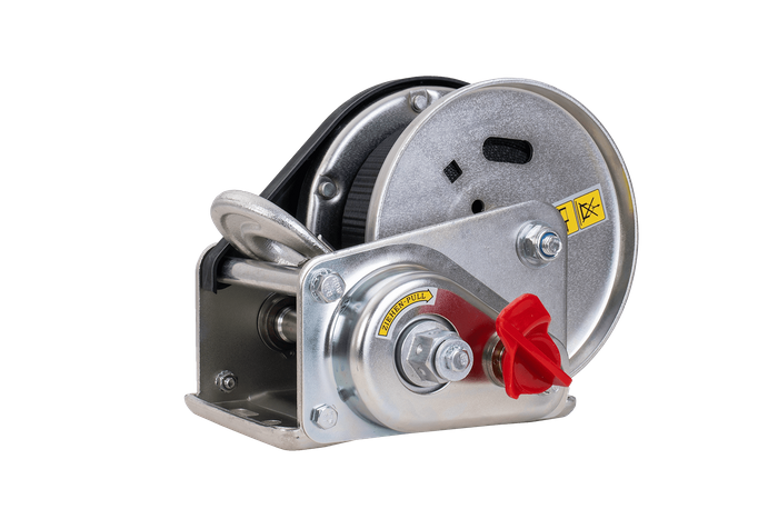 Vinsj, håndvinsj for AL-KO 900kg tilhengerbil med 7m belte, brems og automatisk avvikling