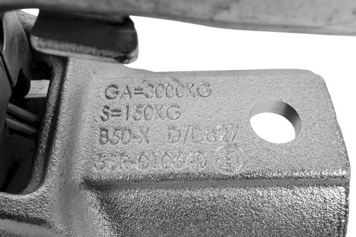 WINTERHOFF WW 30-D3-K1212 kulekobling for 3000 kg tilhenger med 50-51 mm rørdrag, støpejern