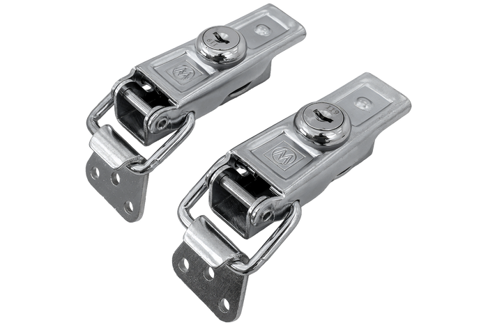 Sett med sidekroker med WINTERHOFF BVS 60-1 + BVSG 60-A festemidler, komplett tilhengersidelås med nøkkel