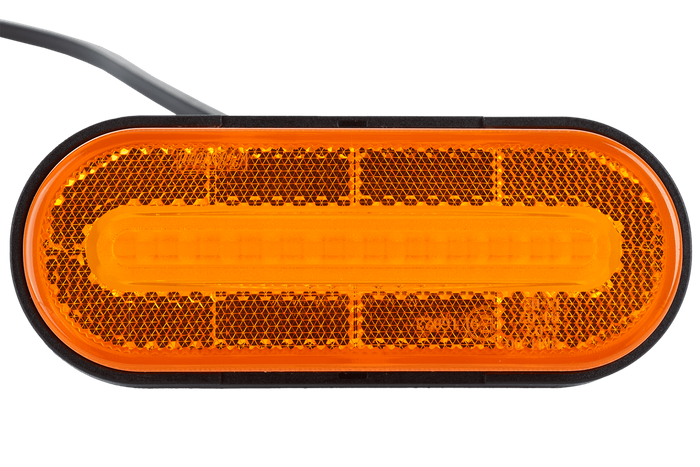 Gul markeringslampe FRISTOM FT-070Z LED med reflektor og kabel