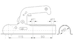 CHOOYO JD.00.53.006 kulekobling for 800 kg tilhenger med 60 mm rørformet trekkstang