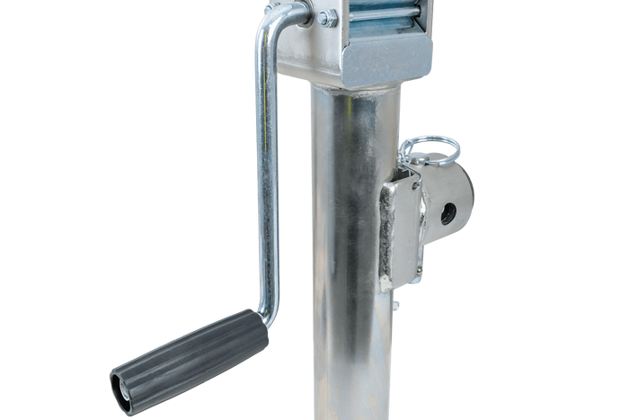 Uttrekkbar støtte med UNITRAILER TJ5001+TJ5002A adapter for 1300 kg flatbed-tilhenger 364–614 mm