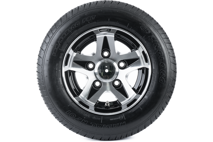 Sett med to forsterkede hjul til tilhenger LINGLONG TIRE 195/55 R10C 98/96N ALU UNITRAILER FELG 6Jx10" 5x112 ET:-4