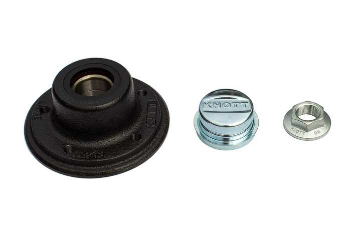Nav med lager for ubremset aksel KNOTT 5x112, mutterdekselsett