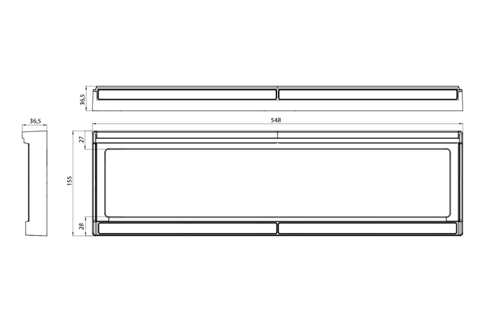 Nummerskiltramme med LED-belysning WAŚ W253 2100 12/24V kabel 2m