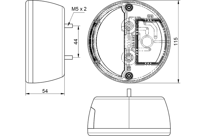DOBPLAST DPT10 baklykt, 4 universalfunksjoner