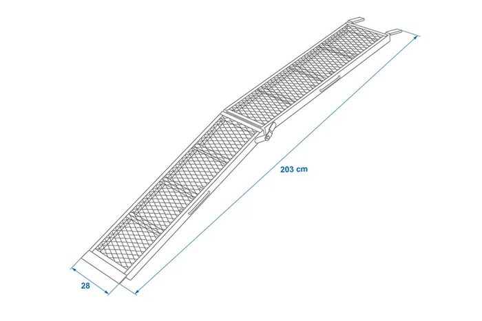 ProPlus 390094 sammenleggbar rampe for tilhenger 203 cm 340 kg