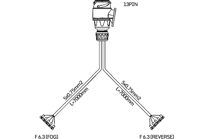 MANTES elektrisk installasjon tilhenger bergingsbil sele 7 m 13 PIN-plugg 6.3 kontakter