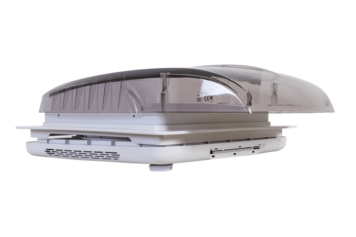Automatisk takvifte PUNDMANN PLUS VIFTE for campingvogn med belysning, rullegardin 400×400 mm