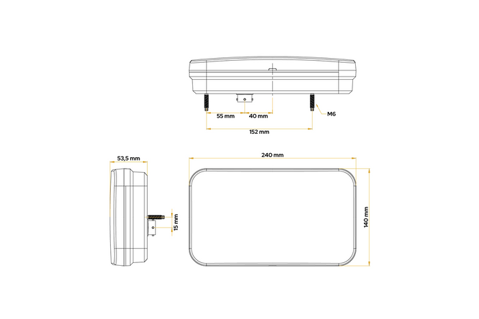 Baklykter FRISTOM FT-370 LED bajonett 6-PIN 7 funksjoner venstre+høyre
