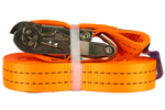 Sett med fire UNITRAILER 10m/35mm/2t oransje transportbelter med strammer