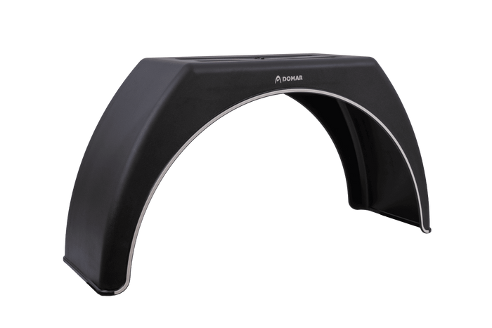Tilhengerskjerm 15-17,5" DOMAR DK3114 flat hjulbue 950/300 mm med hvite detaljer