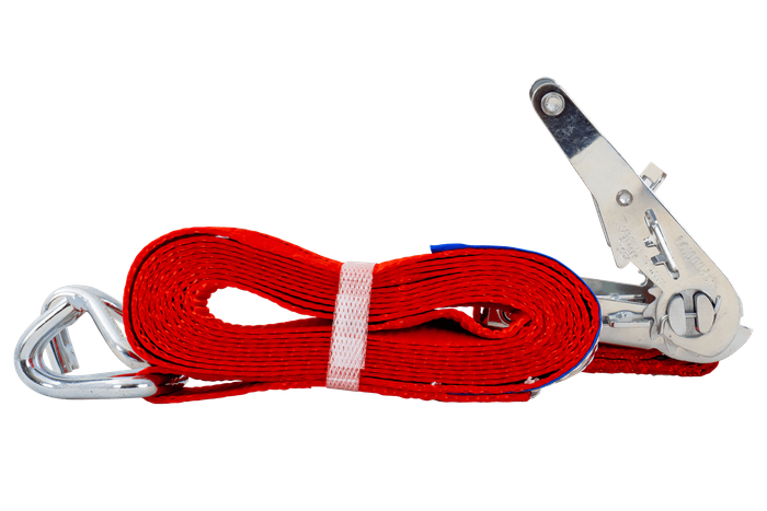 Sett med fire UNITRAILER 6m/35mm/2t røde transportbelter med strammer