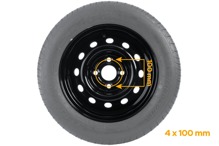 Tilhengerhjul DEKK LINGLONG 155/70 R13 75N UNITRAILER FELG svart 4Jx13"H2 4x100 ET:30
