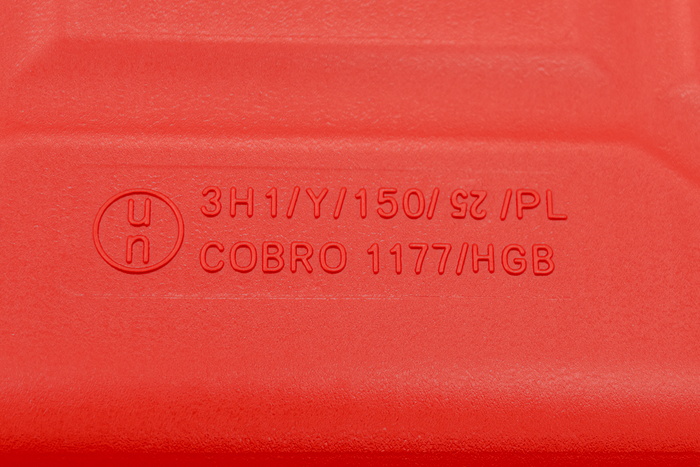 10L HERMON plastdunk med trakt, rød