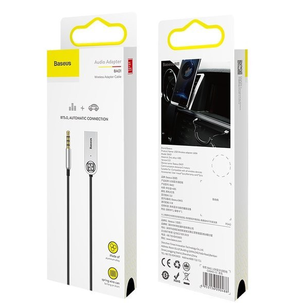 Adapter sender BASEUS BA01 Audio AUX lydmottaker Bluetooth 5.0