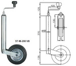 WINTERHOFF ST48-200VB støttehjul 150 kg 48 mm 505-725 mm