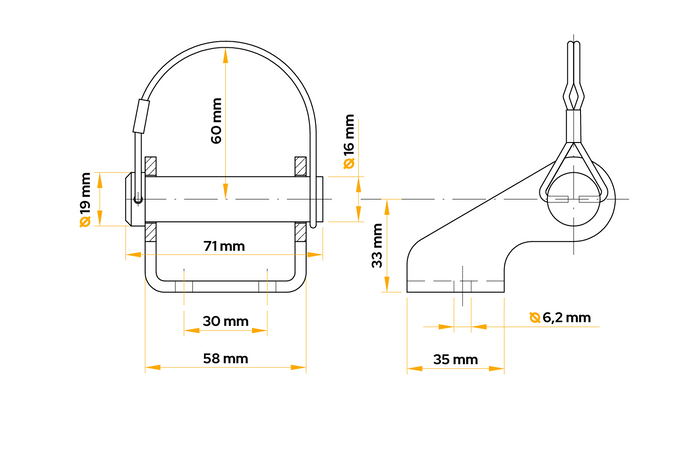 WINTERHOFF BSCHG 10-17-C tilhengerhengselholder