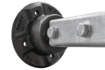 KNOTT VR7 ubremset stiv aksel med fjær for tilhenger 750 kg 1480 mm 1820 mm 4x100