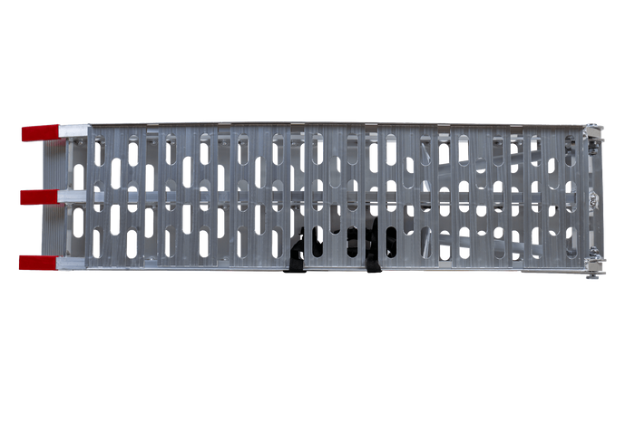 UNITRAILER ALR003 sammenleggbar rampe aluminiumsrampe for tilhenger 221 cm 340 kg med belte og støtte