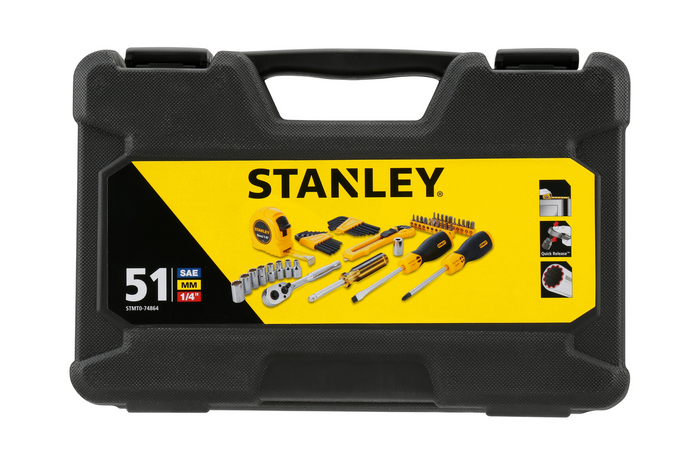 STANLEY STMT0-74864 håndverktøysett i en koffert med 51 deler.