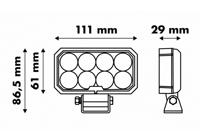 LED-arbeidslampereflektor LAYTZ LY7302 32xLED 3200lm rektangulær