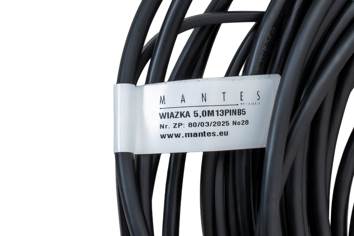 MANTES elektrisk installasjon, tilhenger trekkvogn sele, 5m, 13 PIN støpsel, 2x 5 PIN bajonetter