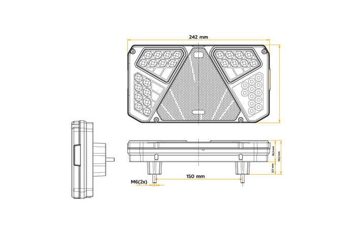 Baklykt WAŚ W125P 6 fungerer høyre