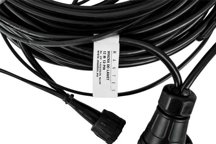 MANTES elektrisk installasjon, tilhenger trekkbil sele, 12 m, 13 PIN støpsel, 2x 8 PIN bajonetter