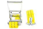 Sett med fire UNITRAILER 4m/35mm/2t gule transportbelter med strammer