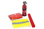 HERMON bilsett: førstehjelpssett, brannslukningsapparat, trekant, vest
