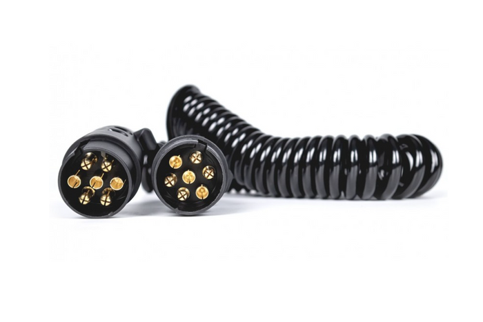 KAMAR E1219 spiralformet elektrisk kabel 5m 12V 7PIN plugg