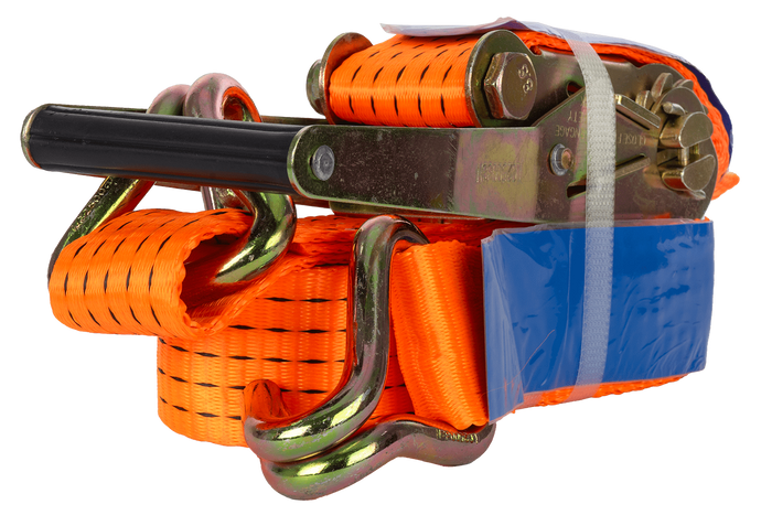 Sett med fire UNITRAILER 5m/50mm/5t oransje transportbelter med strammer