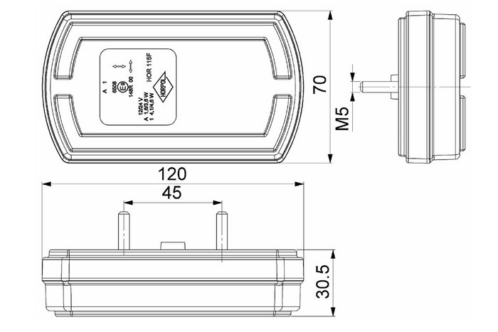 HORPOL CLEOfront LZD 2789 LED-frontlykt 2 funksjoner universal