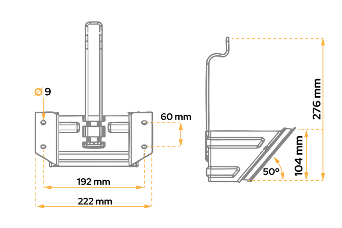 Hjulkloss med monteringsbrakett AL-KO UK46 h:206mm