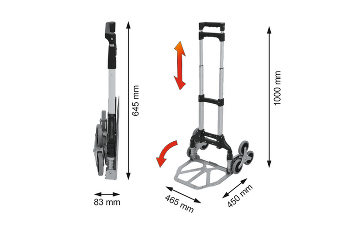 VOREL 78662 trappevogn, 75kg transportvogn