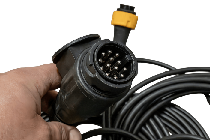 STIKKONTAKT MANTES elektrisk installasjon tilhengerledning 5,2m 13PIN plugg 2x5PIN bajonetter