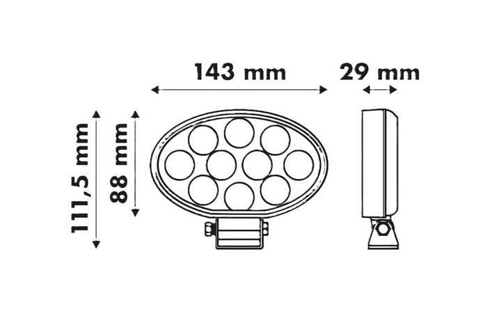 LED-arbeidslampereflektor LAYTZ LY7401 40xLED 4000lm oval