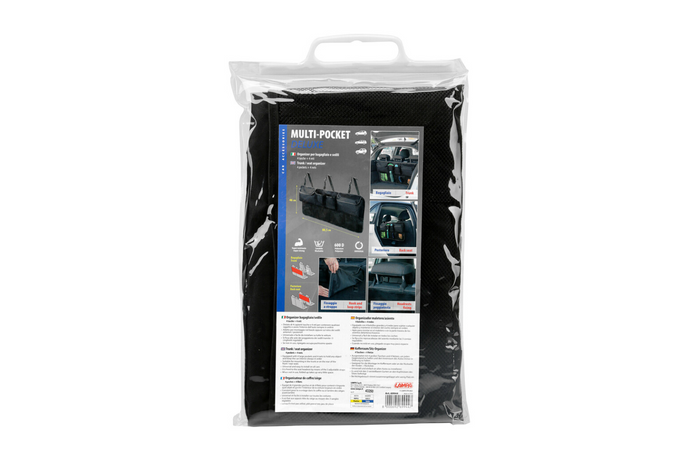 LAMP Multi-Pocket DeLuxe bilorganisator for bagasjerom, seteryggstøtte 88x46cm