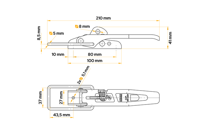 STEELPRESS ZB-01 tilhengersidekrok for lukking av tilhengersiden