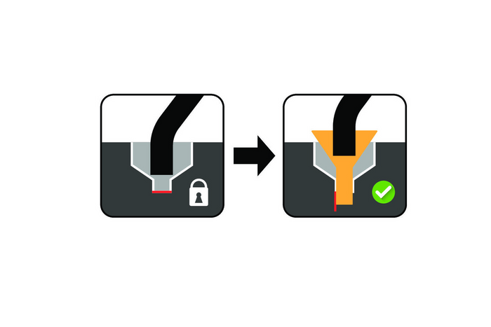 LAMPA 66988 drivstoffpåfyllingsadapter for diesel-/bensintanker, diameter 50–25 mm
