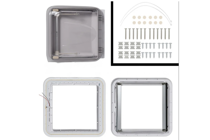 ProPlus 610905V01 takvindu til campingvogn med LED-belysning 400x400mm