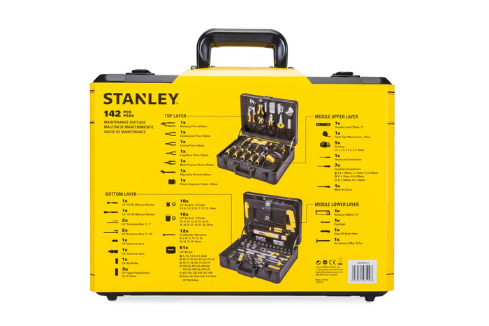 STANLEY STMT98109-1 servicesett, verktøykoffert, 142 deler.
