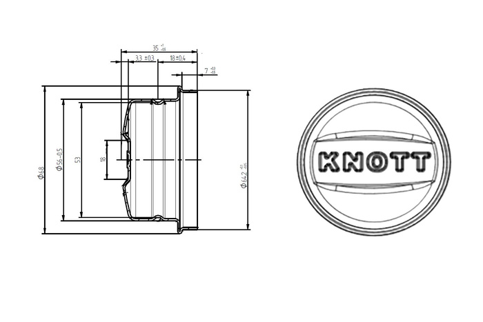 KNOTT 64,2 mm navlagerdeksel for tilhenger